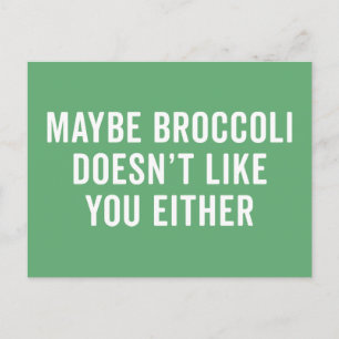 Cartão Postal Broccoli não gosta de sua citação engraçado