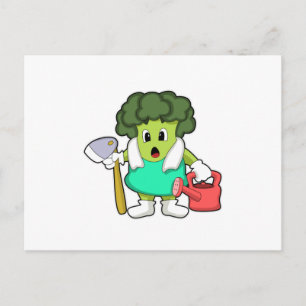 Cartão Postal Brócolis como Agricultor com lata