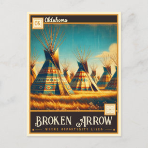 Cartão Postal Broken Arrow, Oklahoma Vintage