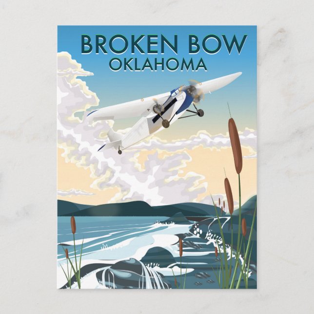 Cartão Postal Broken Bow Oklahoma (Frente)