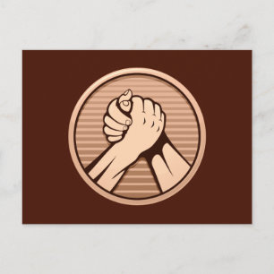 Cartão Postal Bronze da luta do braço