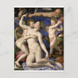 Cartão Postal Bronzino: Vênus, Cupido, Folga e Tempo