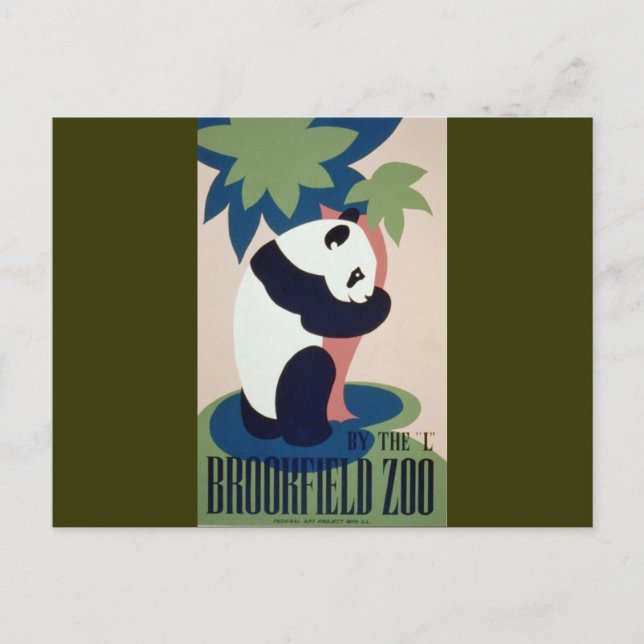 Cartão Postal Brookfield Zoo Panda (Frente)
