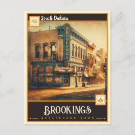 Cartão Postal Brookings, Dakota do Sul | Vintage