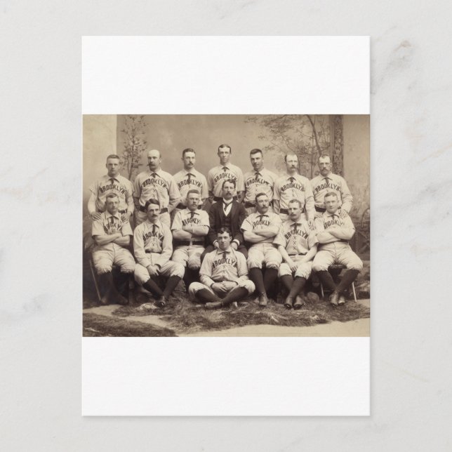 Cartão Postal Brooklyn Baseball Team, 1889 (Frente)