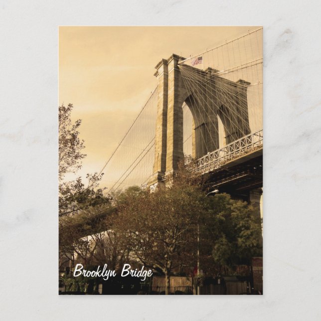 Cartão Postal Brooklyn Bridge do Brooklyn (personalize!) (Frente)