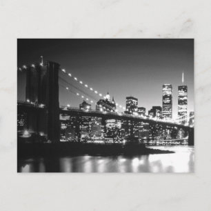 Cartão Postal Brooklyn Bridge Nova Iorque Skyline Manhattan