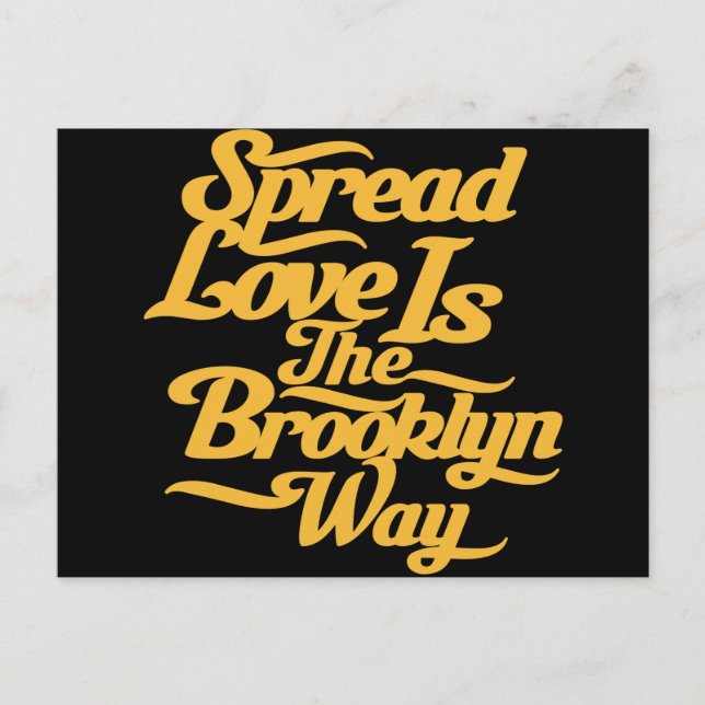 Cartão Postal Brooklyn Love Yellow (Frente)