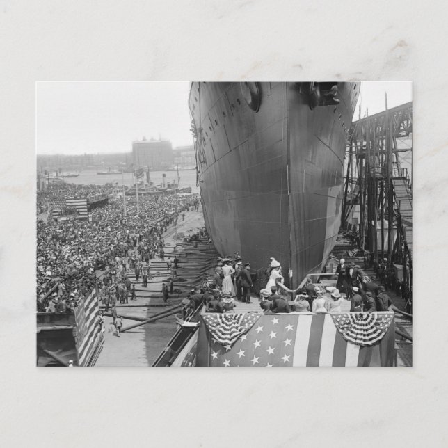 Cartão Postal Brooklyn Marinho Yard, início dos anos 1900 (Frente)