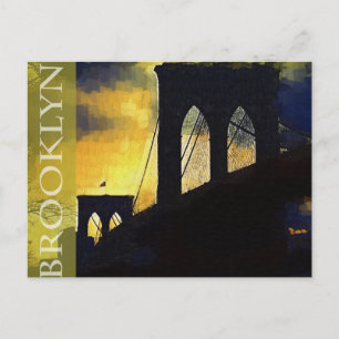 Cartão Postal Brooklyn, Nova York A Ponte de Brooklyn