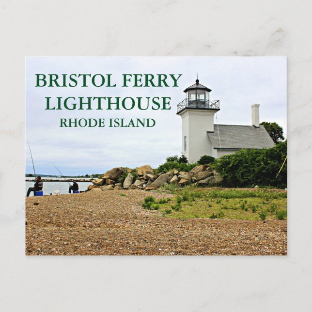 Cartão Postal Brostol Ferry Lighthouse, Cartão-postal Rhode Isla (Frente)