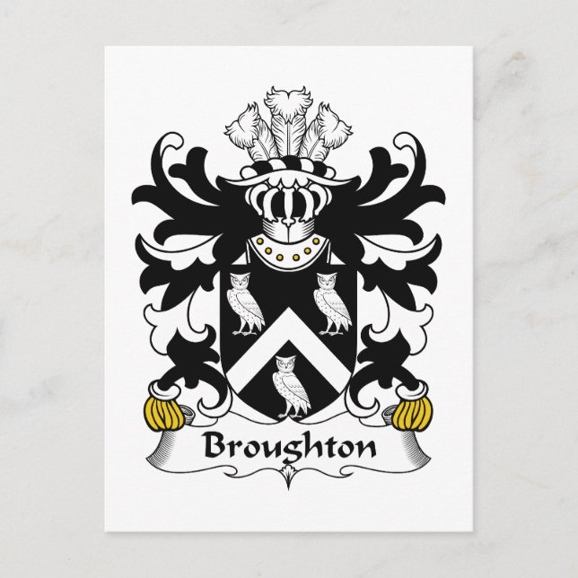 Cartão Postal Broughton Family Crest (Frente)