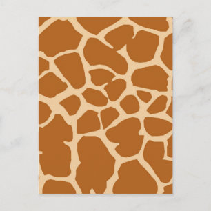 CARTÃO POSTAL BROWN CREAM GIRAFFE ANIMAL PATTERN BACKGROUNS WAL