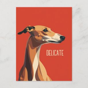 Cartão Postal Brown Delicate Greyhound