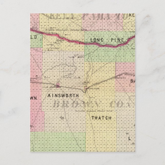 Cartão Postal Brown e Keya Paha County, Nebraska (Frente)