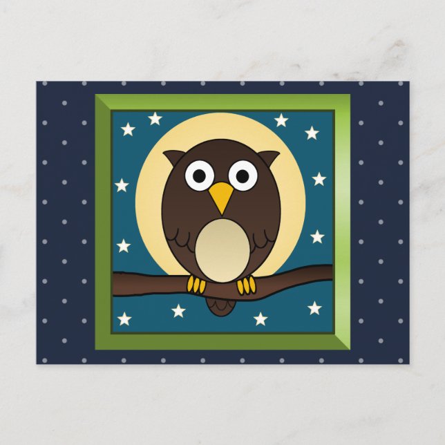 Cartão Postal Brown Night Owl (Frente)