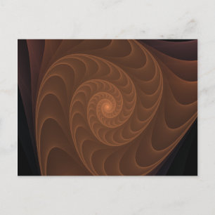 Cartão Postal Brown Spiral Fractal