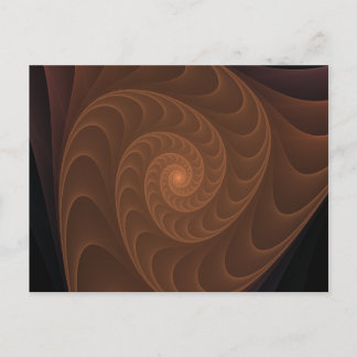 Cartão Postal Brown Spiral Fractal