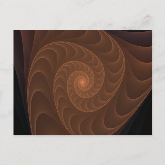 Cartão Postal Brown Spiral Fractal (Frente)