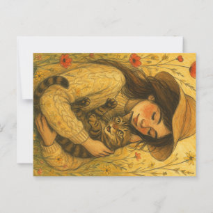 Cartão Postal Brown Tabby Cat Mãe