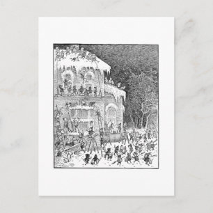 Cartão Postal Brownies Decorating House para o inverno