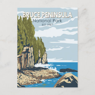 Cartão Postal Bruce Peninsula National Park Canadá Viagem Art