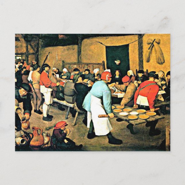 Cartão Postal Bruegel, Casamento Velho-Camponês-1568 (Frente)