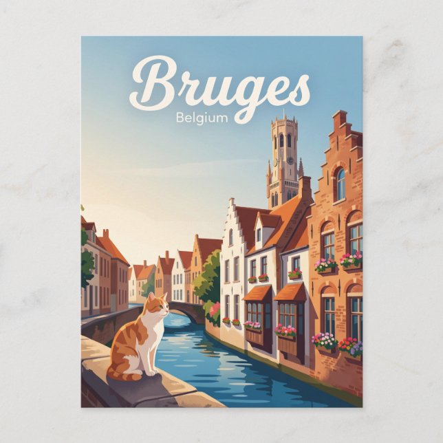 Cartão Postal Bruges Bélgica (Frente)