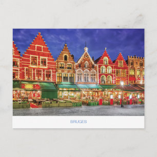 Cartão postal Bruges com Grote Markt