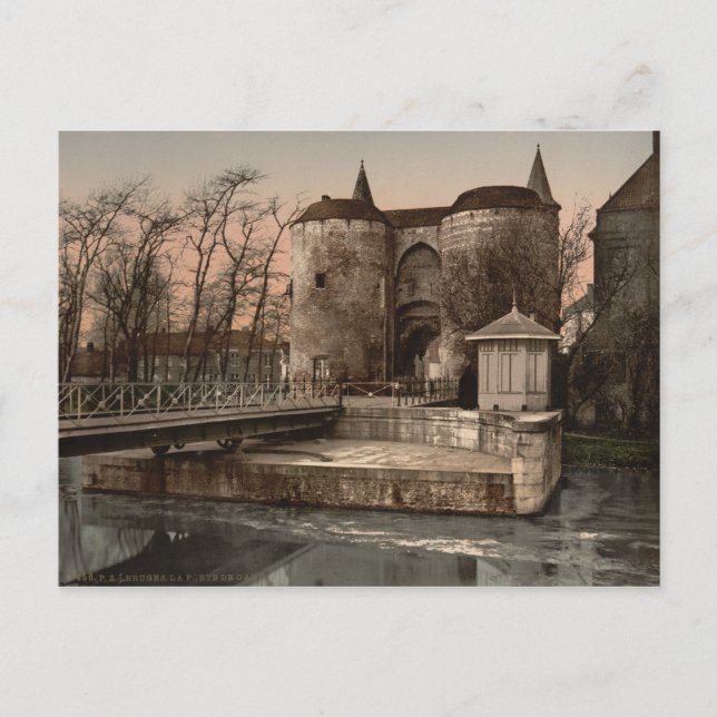 Cartão Postal Bruges - Gent Gate, Bélgica (Frente)