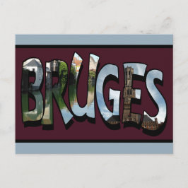 Cartão Postal Bruges Word Art