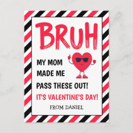 Cartão Postal Bruh Funny Boys Valentine's Card for School Friend