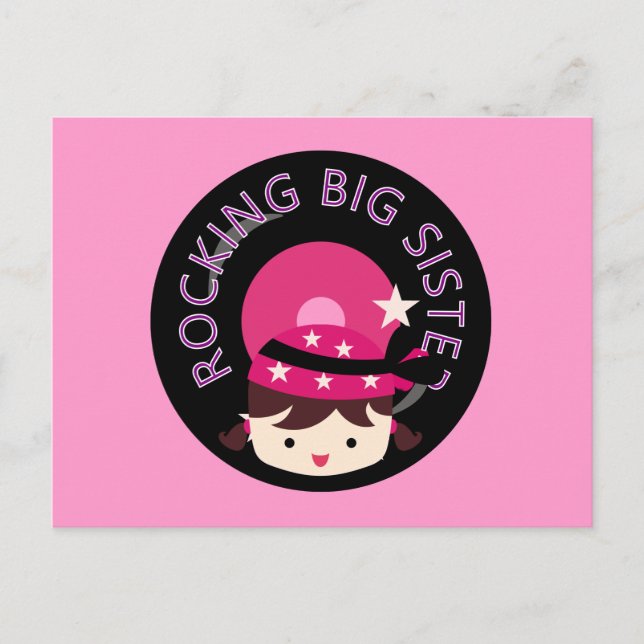 Cartão Postal Brunette Rocking Big Sister (Frente)