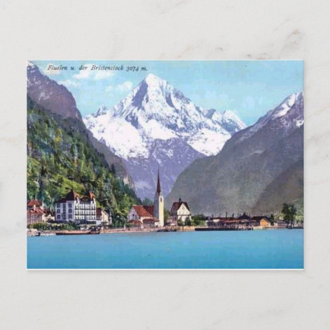 Cartão Postal Brunnen, Lago Lucerne 1920 (Frente)