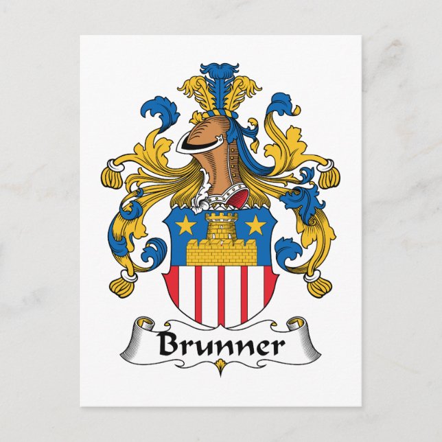 Cartão Postal Brunner Family Crest (Frente)