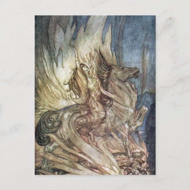 Cartão Postal Brünnhilde e a pira funerária de Siegfried (Frente)