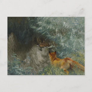 Cartão Postal Bruno Liljefors - Fox de desengaço