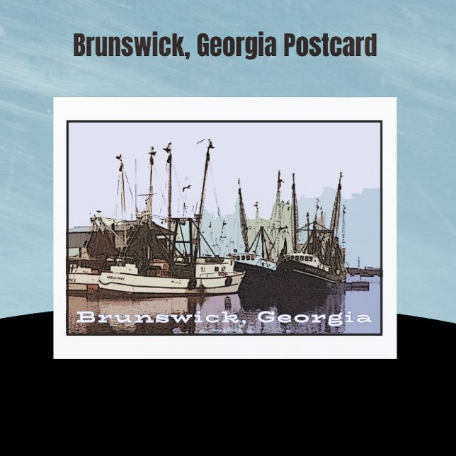 Cartão Postal Brunswick, Georgia Coast Shrimp Boats (Criador carregado)