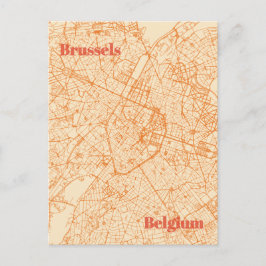 Cartão Postal Brussels Map