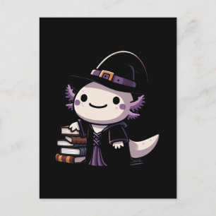 Cartão Postal Bruxa Axolote - Halloween Fofo
