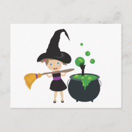 Cartão Postal Bruxa Bonita do Halloween