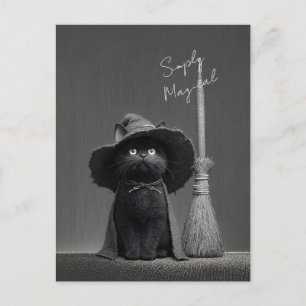 Cartão Postal Bruxa de Gato Simplesmente Mágica