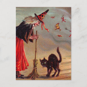 Cartão Postal Bruxa de Halloween