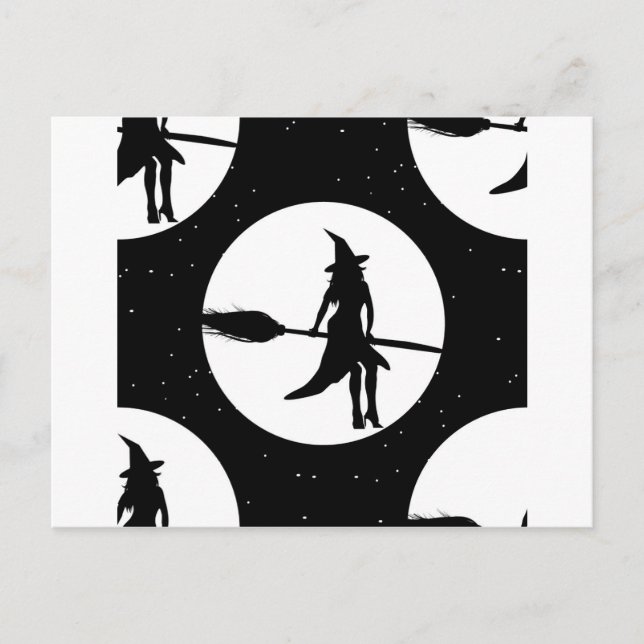 Cartão Postal bruxa de halloween (Frente)