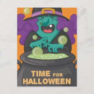 Cartão Postal Bruxa de Halloween