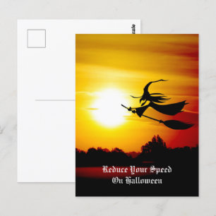 Cartão Postal Bruxa de Halloween