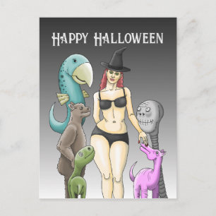 Cartão Postal Bruxa do Halloween