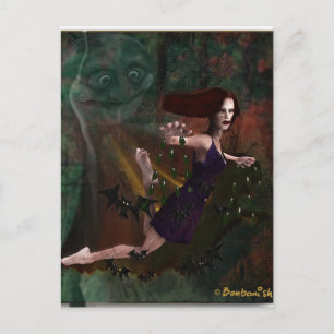 Cartão Postal Bruxa e Lua