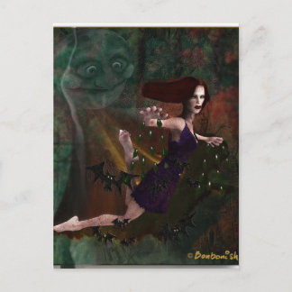 Cartão Postal Bruxa e Lua