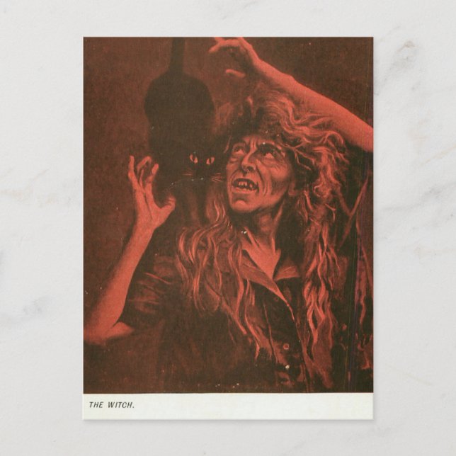 Cartão Postal Bruxa e seu gato (Frente)